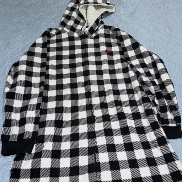 The Childrens Place Kids Buffalo Plaid Hooded Onesie Pajama XXL - Picture 2 of 8